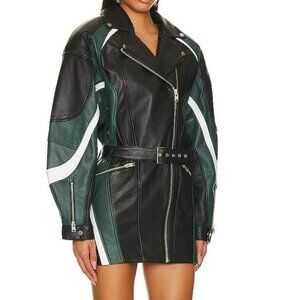 LAMARQUE Harlee Biker Leather Dress Jacket, Size M